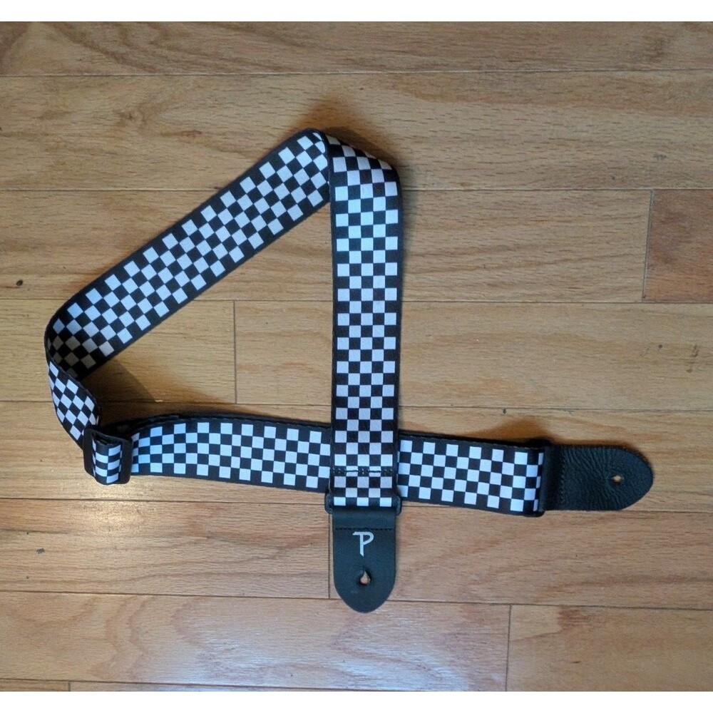 Perri's Guitar Strap 2" Polyester Black and White Checker Board